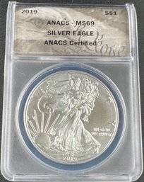 2019 American Silver Eagle Graded ANACS MS 69