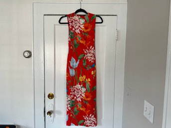 Alice  Olivia Red Floral Long Sleeveless Dress