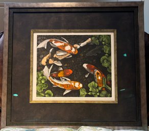 ' Being Koi ', Signed, Pen & Ink, Framed Artwork.       Stor