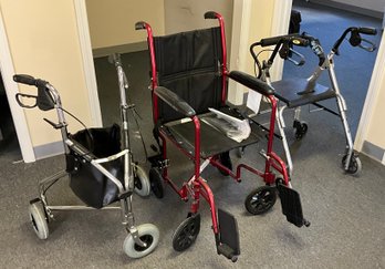 Everest Jennings Wheel Chair & 2 Drive Walkers