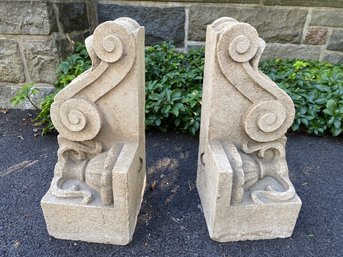 Pair Of Architectural Corbels Or Garden Bench Supports