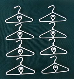 Lot Of 8 Springfield White Wire Hangers - Fits 18' American Girl Doll Clothes And Similar Sizes