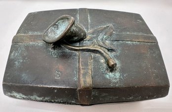 Vintage 1940s Patinated Cast Bronze Trinket Box