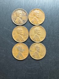 6 Wheat Pennies 1930, 1934, 1935, 1937, 1938, 1939