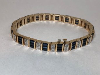 Client Paid $4,500 20 Years Ago - 14K Gold, Diamond & Sapphire Bracelet - 17dwt  / 26.5 Grams - INCREDIBLE !