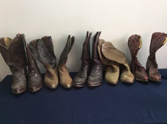 Cowboy Boots- Five Worn Pairs Size 8-8 1/2