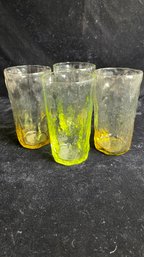 Vintage Blenko Style Tumbler Glasses Set Of 4