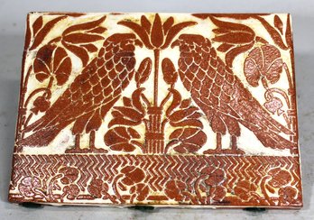 Egyptian Motif Falcon Terra Cotta Tile W Papyrus