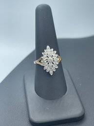 Magnificent Multi Diamond & 10k Yellow Gold Cocktail Ring