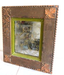 Antique Copper Overlay Framed Mirror