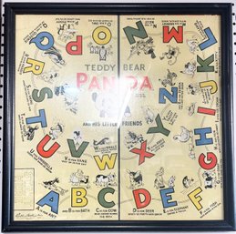 Vintage Framed Parker Brothers Teddy Bear Panda Board Game