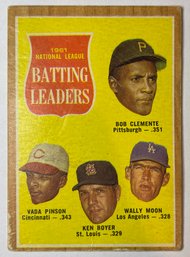 1962 Topps #52 NL Batting Leaders With Roberto Clemente