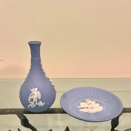 Wedgwood China Jasperware Classical Bud Vase & Trinket Dish