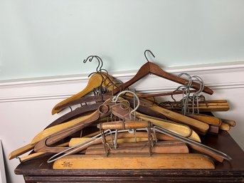 Extensive Collection Of Vintage Wooden Hangers