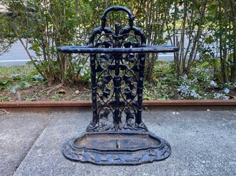 Victorian Cast Iron Black Painted Umbrella Stand