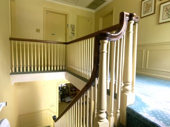 A Front Entryway Stair Rail, Balustrade And Spindles