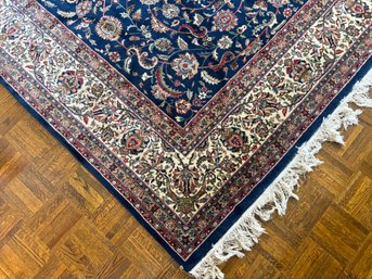 A Gorgeous Vintage Hand Dyed And Knotted Indian Wool Rug