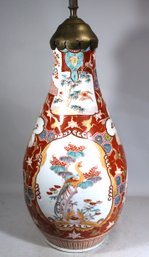 Antique Large Imari Hand Painted Japanese Porcelain Vase Lamp Base