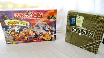 Monopoly Looney Tunes And Scruples Games  Sealed Boxes