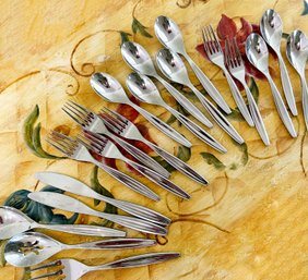 Nambe Polished Alloy Flatware - Incomplete Set