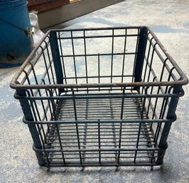 Vintage Rustic Metal Milk Crate 9 - 68 Diary Lea United Steel Wire Co.