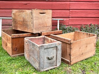 Antique Wood Farm Crates - Rustic Beauty!