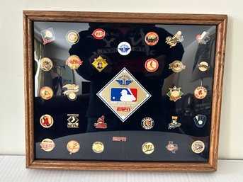 Framed MLB Collectors Pin Set