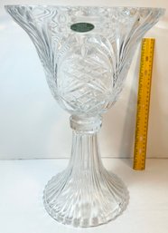 Marked Czech Republic Imperial Crystal 24 Lead Crystal Vase Centerpiece