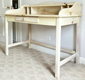 A Pine Writing Desk With Organizer Hutch By Mastercraft