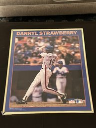 Daryl Strawberry Vintage 1988 Starline Mets Photo Rare Framed