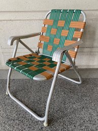 Fantastic Vintage Aluminum Web Lawn Chair - 2 Tone