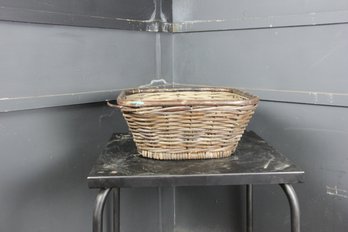 Woven Basket With Metal Rim