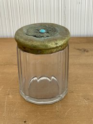 Vintage Glass Tobacco Cigar Humidor Jar W/ Decorative Lid