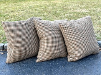 A Trio Of Down Accent Pillows In Houndstooth Check