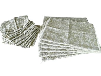 Sage Green Cotton Cloth Napkins And Placemats Grouping