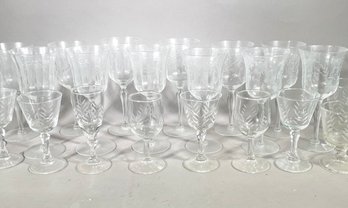 A Large Cut Glass Stemware Collection