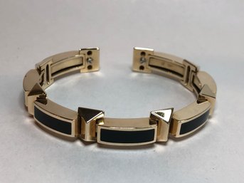 Incredible VERY PRETTY And Very High Quality 14K Gold & Onyx Spring Bracelet - Client Paid $3,800 20 Years Ago