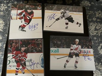 Lot Of 4 NJ Devils Signed 11x14 Photos Palmieri, Greene, Zajac And Butcher