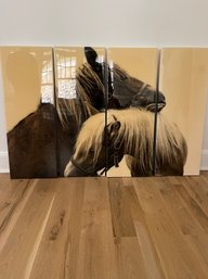 A Quadriptych Of Horses In A Sepia Effect - The Endearment