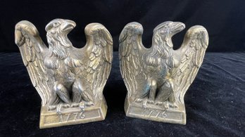 Vintage Patriotic Eagles Colonial Bookends