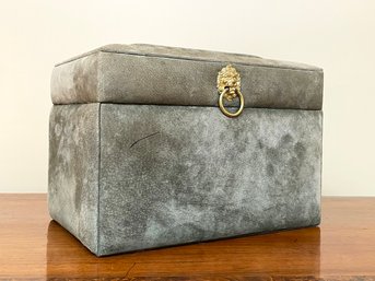 A Suede And Silk Lined Jewelry Case