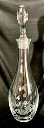 Vintage Tuscany Crystal Lily Of The Valley Etched Decanter