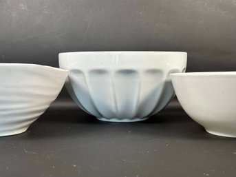 Three White Bowls