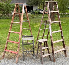 Rustic Vintage And Antique Ladders - Grand For Display, Or Every Day Use!