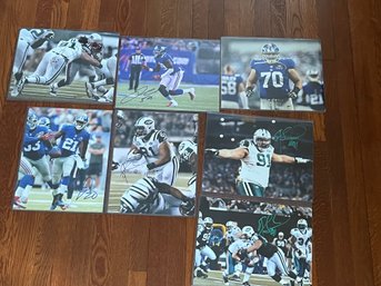 Lot Of 7 NY Jets And Giants Signed 11x14 Photos Pouha, Amukamara,Hernandez And Carter