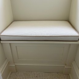 A Custom Built-in Window Storage Bench With Pillow - Bath 3A