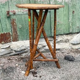 A Vintage Octagonal Rattan Side Table