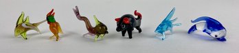 Miniature Handblown Glass Animal Figurines (6)