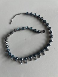 Blue Crystal Necklace /choker