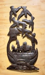 Large Julio Balans Noah's Ark Haitian Art Steel Oil Drum Sculpture